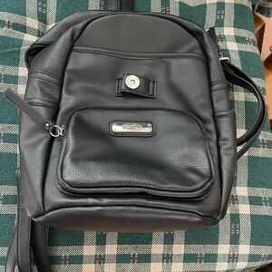Rosetti Black Leather Backpack